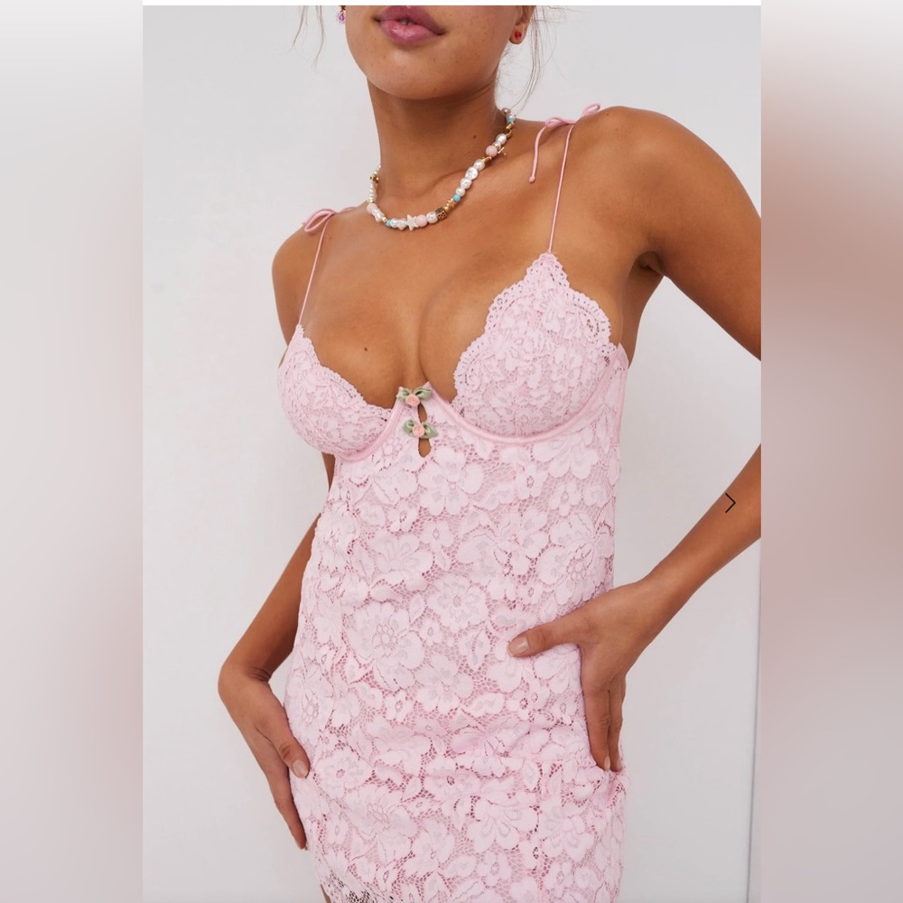 For Love and Lemons Creamsicle Lace Slip Dress Size XL